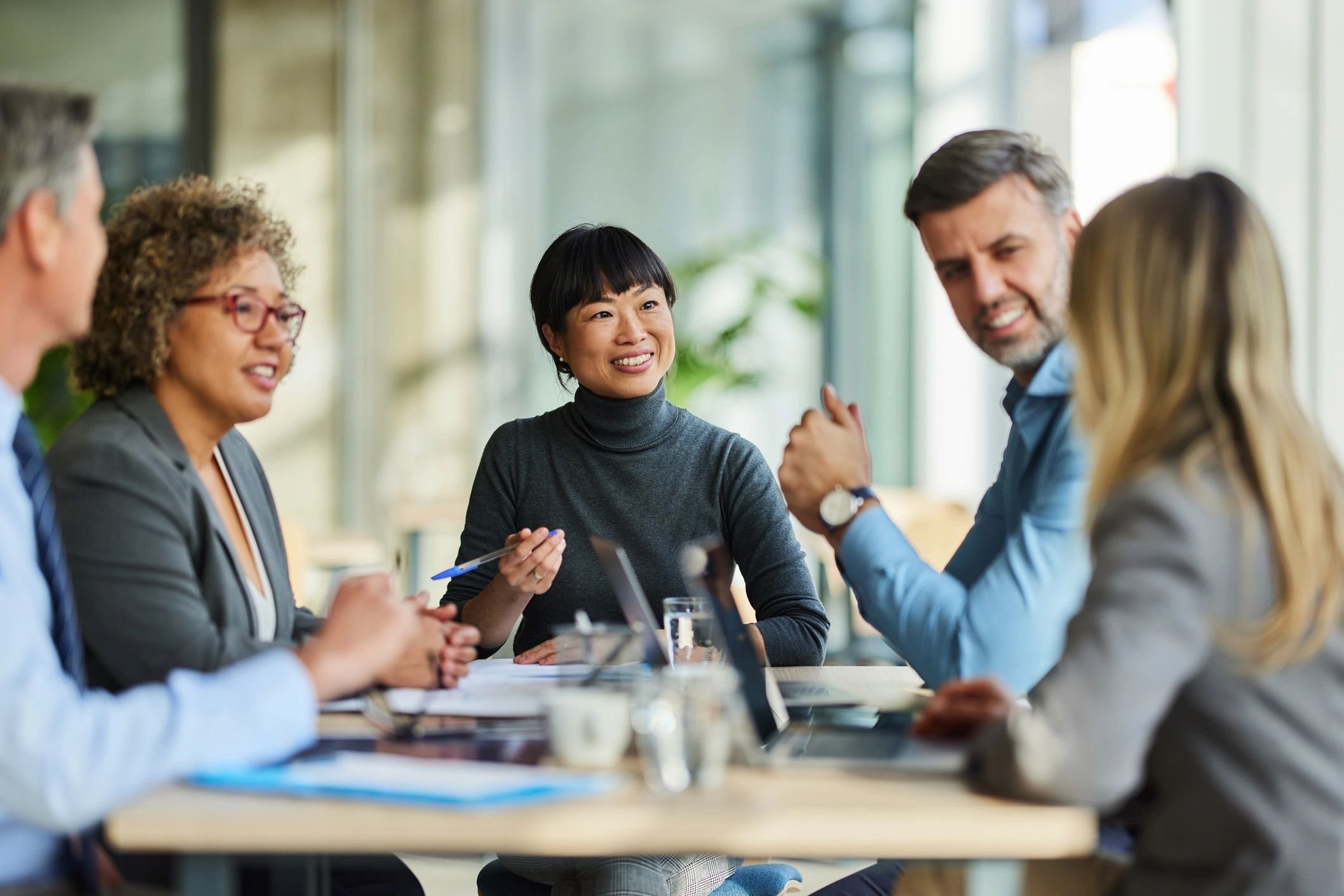 Public-sector technology team collaborating in an office