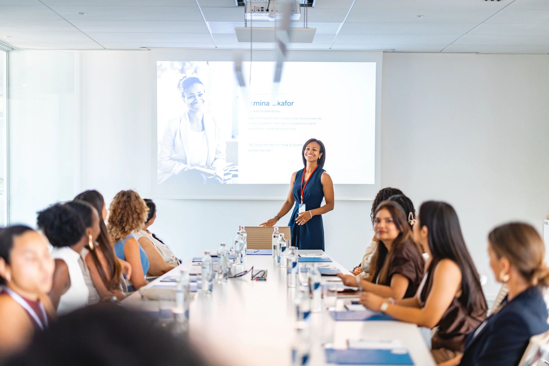 Business professionals collaborating during a meeting