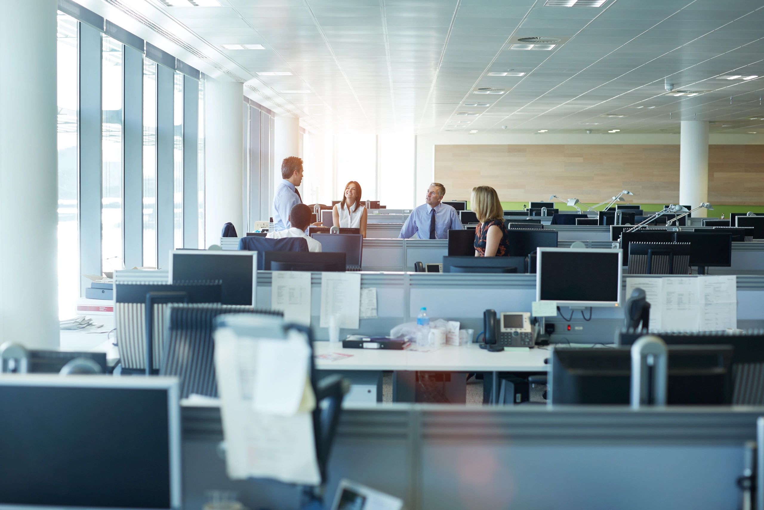 Business professionals collaborating in an office